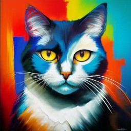 acrylic painting of a cat with bold brushstrokes expressive colors and dynamic texture showcasing abstract realism in vibrant style download 2025 04 08t074729 280