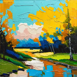 summer landscape square format