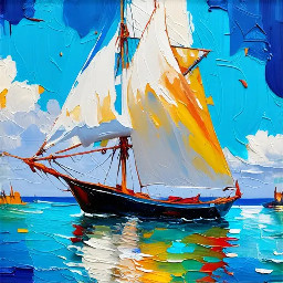 je veux un modele de peinture représentant une peinture impressioniste, un grand voilier ancien dans une mer agitée, il y a aussi une falaise, une plage. le voilier semble moilier pas loin de la plage